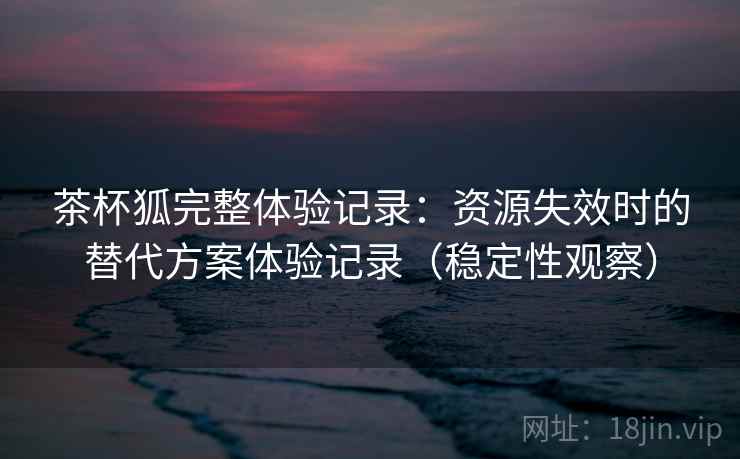 茶杯狐完整体验记录：资源失效时的替代方案体验记录（稳定性观察）