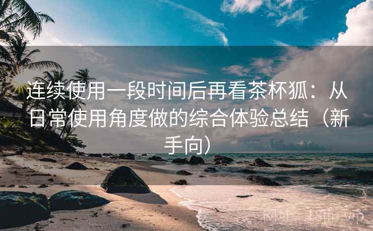 连续使用一段时间后再看茶杯狐：从日常使用角度做的综合体验总结（新手向）